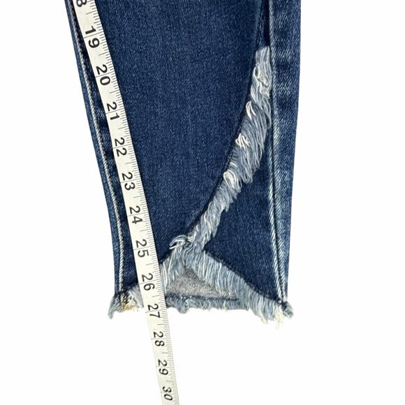 KanCan Kurvy Ultra High Ankle Jean Womens 28 Blue Split Frayed Hem Distressed - Picture 12 of 16